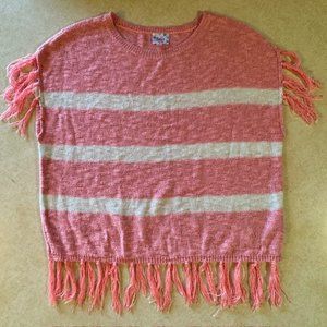 Justice Fringe Sweater Top size L